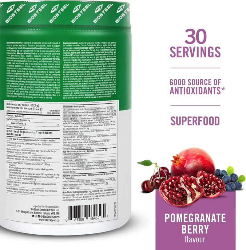 BioSteel Greens Superfood – Pomogranate Berry | Nutrient-Rich Antioxidant Blend for Immunity & Digestion - Image 2