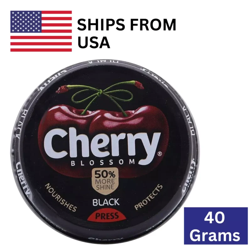 Cherry Blossom Wax Shoe Polish – Black | Long-Lasting Shine & Leather Protection