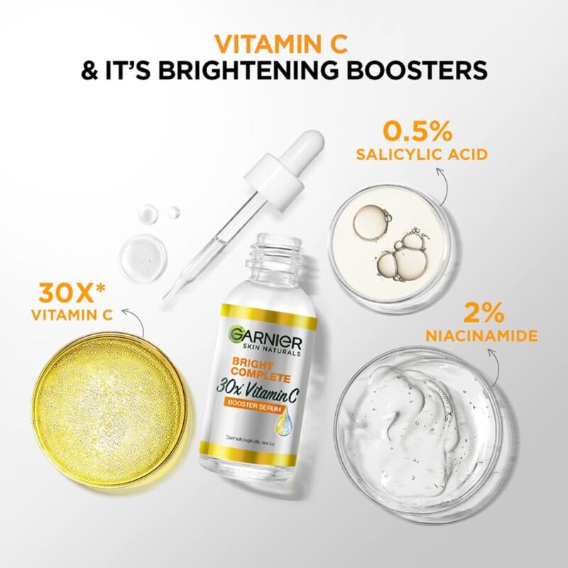 Garnier Light Complete Vitamin C Face Serum – 30X Booster for Glowing Skin, 30ml - Image 4