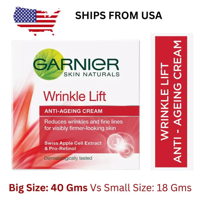 Garnier Wrinkle Lift Anti-Ageing Cream – Youthful Glow & Firm Skin (40g)