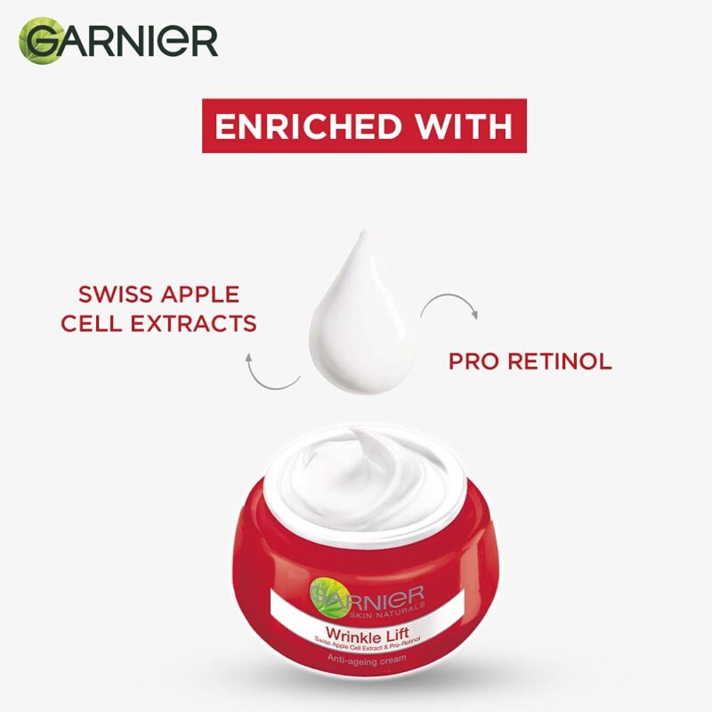 Garnier Wrinkle Lift Anti-Ageing Cream – Youthful Glow & Firm Skin (40g) - Image 3