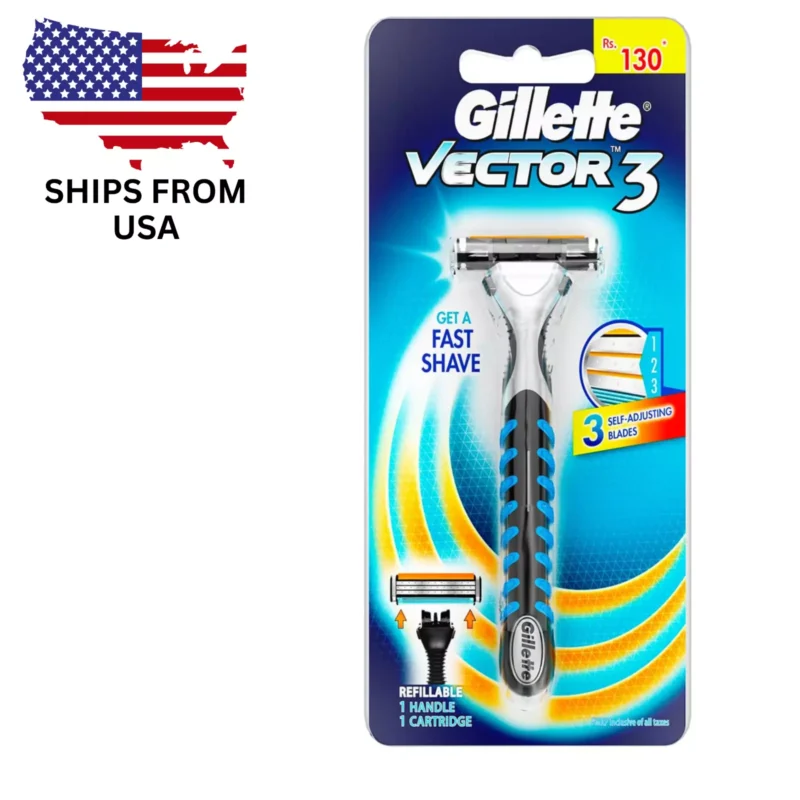 Gillette Vector-3 Razor Handle for Sensor Excel Cartridges – Comfortable Shaving