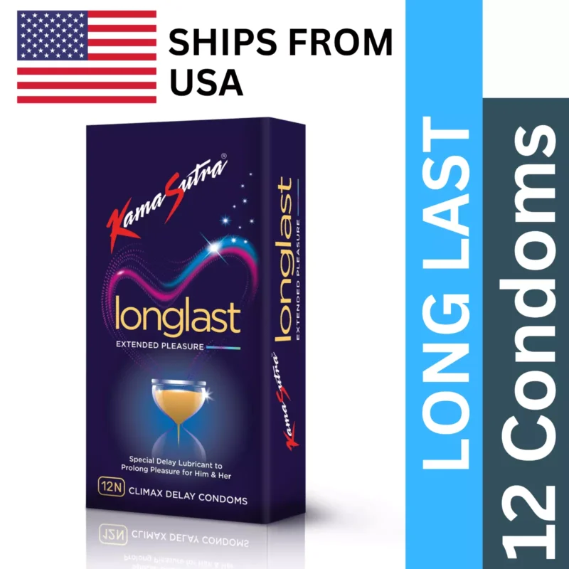 KamaSutra LongLast Extended Pleasure Condoms – 12 Pieces for Maximized Comfort