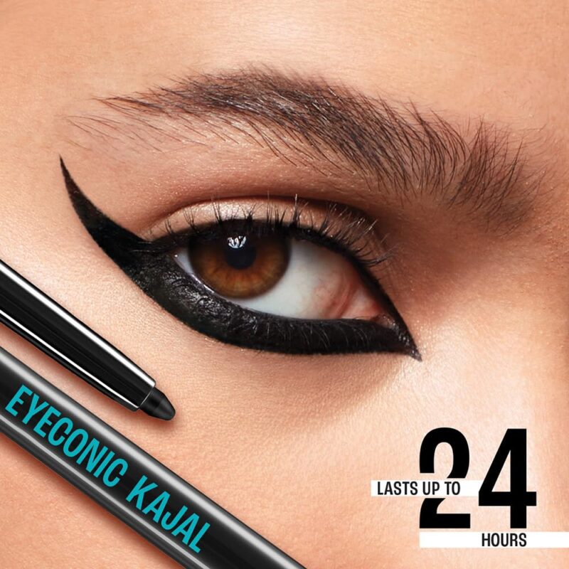 Lakmé Eyeconic Kajal & Eyeliner Deep Black – 24H Smudge-Proof, Twin Pack - Image 2
