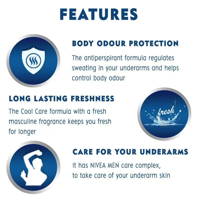 2 Packs X Nivea Men Cool Kick Roll-On Antiperspirant – 72 Hour Protection (50ml) - Image 2