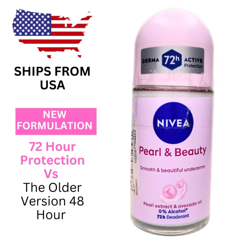 Nivea Pearl & Beauty Deodorant Roll-On 50ml | 72H Protection & Smooth Underarms