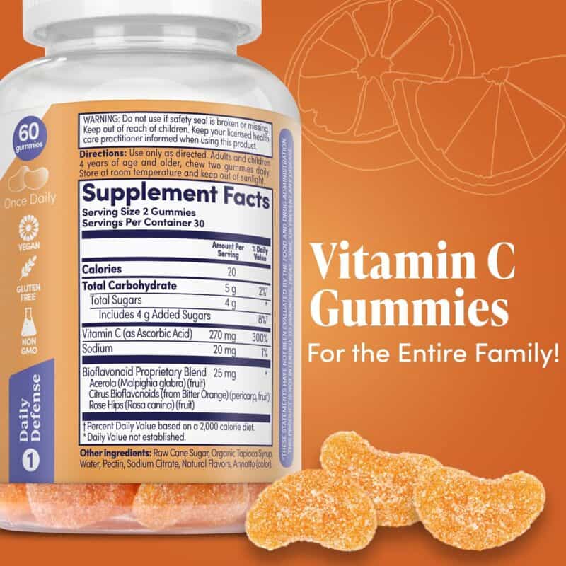 Zand Vitamin C Gummies – 500mg, Immune Support, Orange Flavor, 60 Gluten-Free Gummies - Image 2