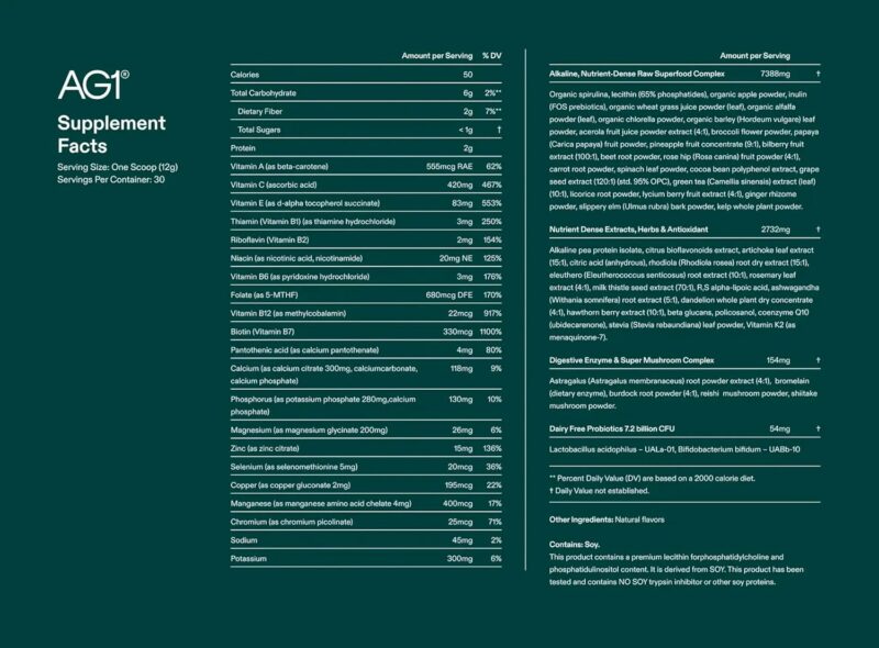 AG1 Comprehensive Convenient Daily Nutrition 360g Athletic Greens 30 servings - Image 2